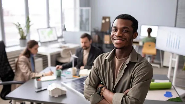 Business colleagues working in an office — an article about build a fitness app in Nigeria