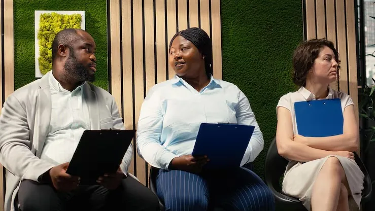Business colleagues in a meeting in an office — an article about outsourcing software development in Nigeria