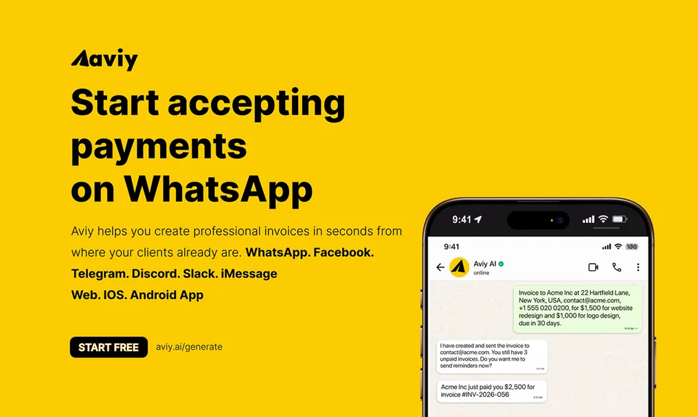 Raising an invoice by chatting to the AI on WhatsApp